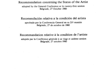 Recommendations Concerning the Status of the Artist